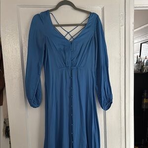 Free People Long Sleeve Blue Dress